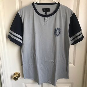 Brixton Blue Short Sleeve Henley